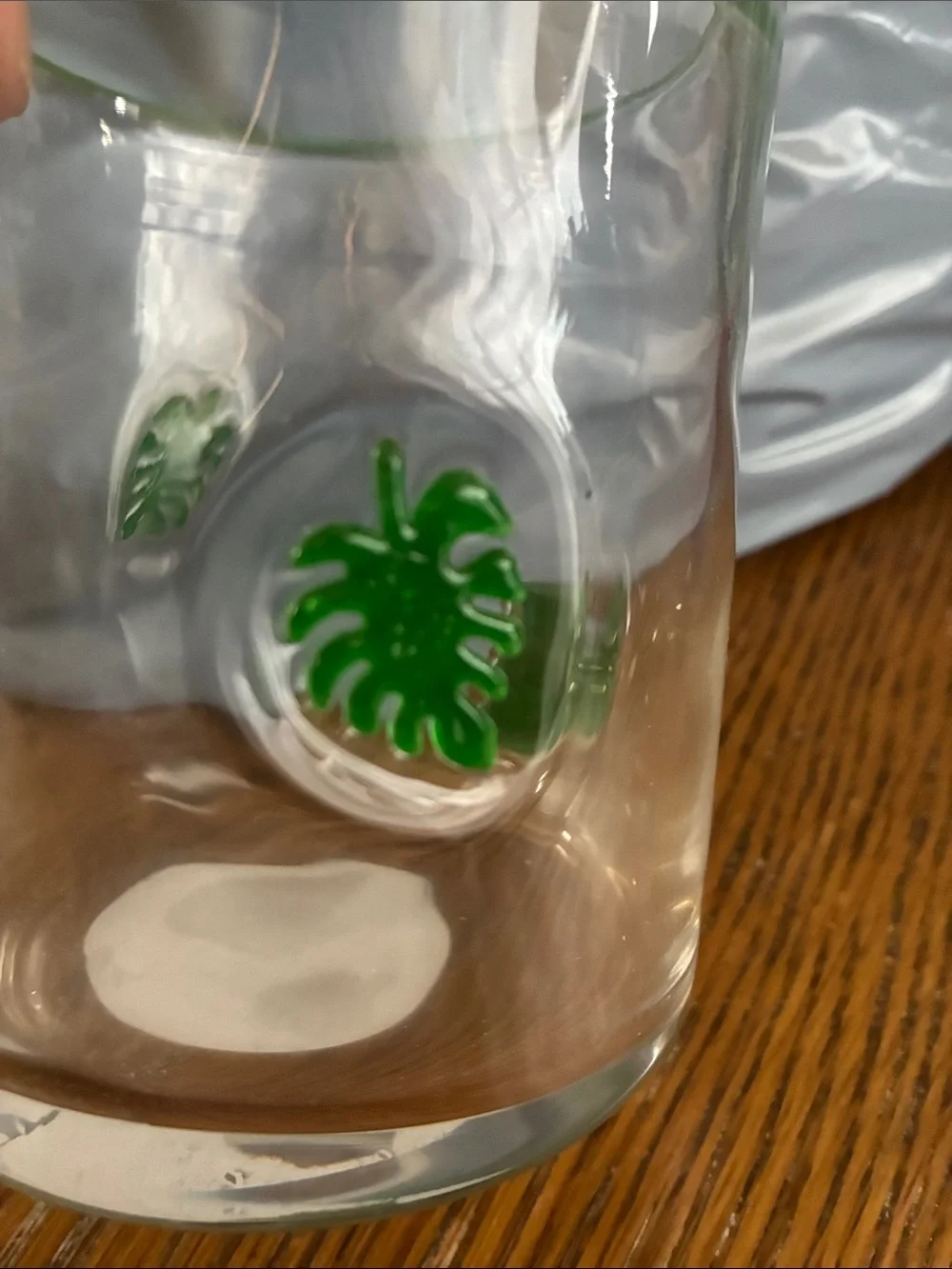 Madison Home international monstera leaf inset glass tumbler target NEW